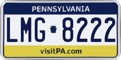 PA license plate LMG8222
