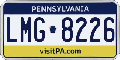 PA license plate LMG8226