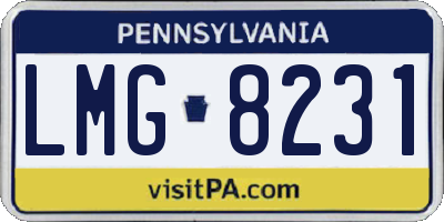 PA license plate LMG8231