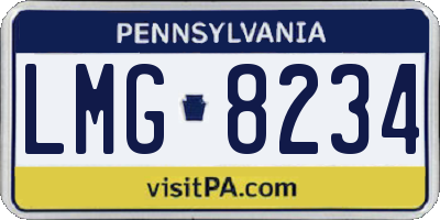 PA license plate LMG8234