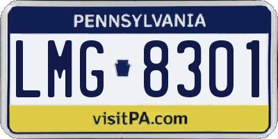 PA license plate LMG8301