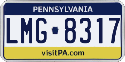 PA license plate LMG8317