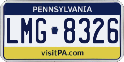 PA license plate LMG8326