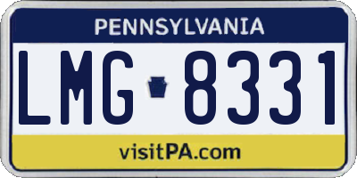 PA license plate LMG8331