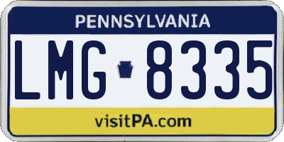 PA license plate LMG8335