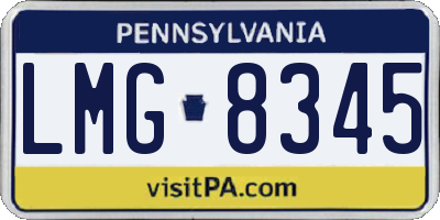 PA license plate LMG8345