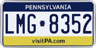 PA license plate LMG8352