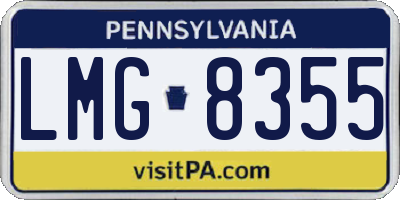 PA license plate LMG8355