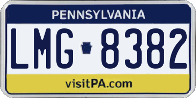 PA license plate LMG8382