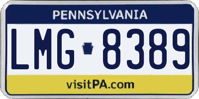 PA license plate LMG8389