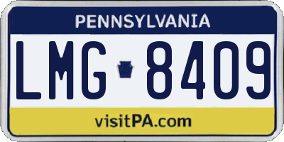 PA license plate LMG8409