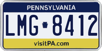 PA license plate LMG8412