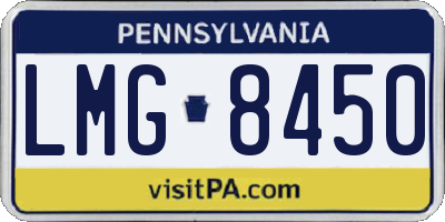 PA license plate LMG8450