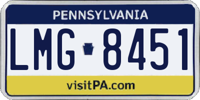PA license plate LMG8451