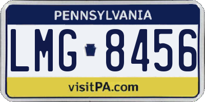 PA license plate LMG8456