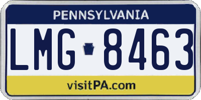 PA license plate LMG8463