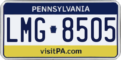 PA license plate LMG8505