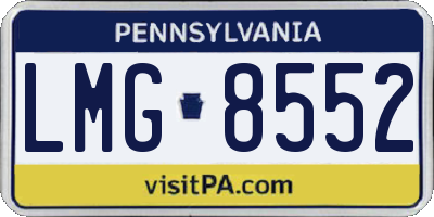 PA license plate LMG8552