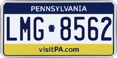 PA license plate LMG8562