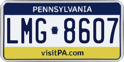 PA license plate LMG8607