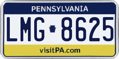 PA license plate LMG8625
