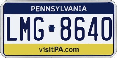 PA license plate LMG8640