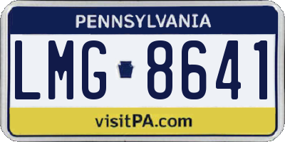 PA license plate LMG8641