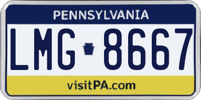 PA license plate LMG8667