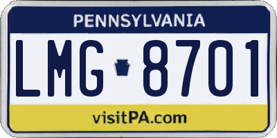 PA license plate LMG8701