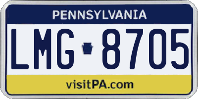 PA license plate LMG8705