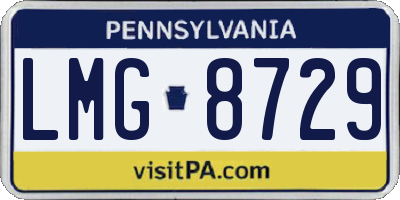 PA license plate LMG8729
