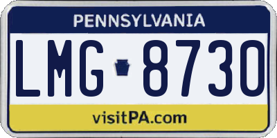 PA license plate LMG8730