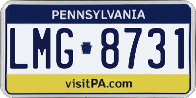 PA license plate LMG8731