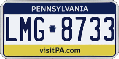 PA license plate LMG8733