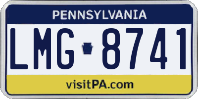 PA license plate LMG8741