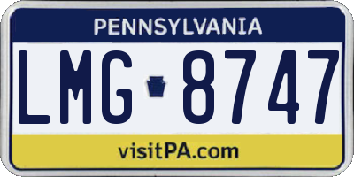 PA license plate LMG8747