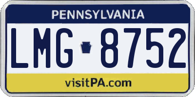 PA license plate LMG8752