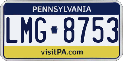 PA license plate LMG8753