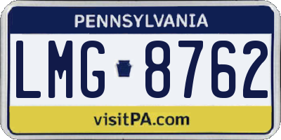 PA license plate LMG8762