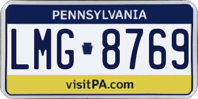 PA license plate LMG8769
