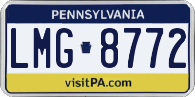 PA license plate LMG8772