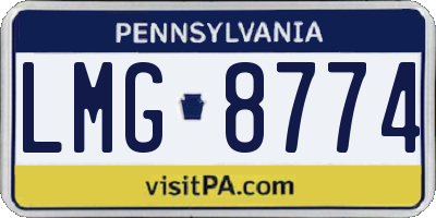 PA license plate LMG8774