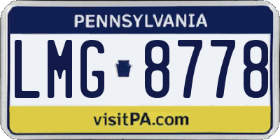PA license plate LMG8778