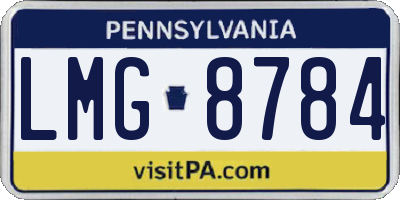 PA license plate LMG8784