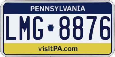 PA license plate LMG8876