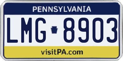 PA license plate LMG8903