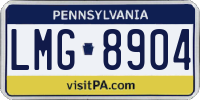 PA license plate LMG8904