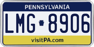 PA license plate LMG8906