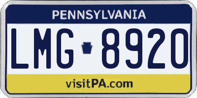 PA license plate LMG8920