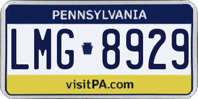 PA license plate LMG8929